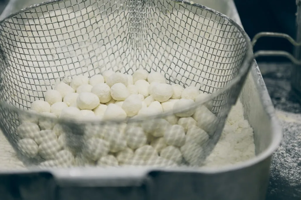 Tapioca pearls being strained from the pot at Fernrock